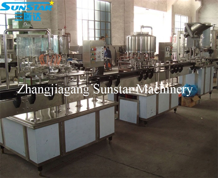 Bottle washing filling and capping machine